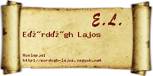 Eördögh Lajos névjegykártya