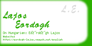 lajos eordogh business card